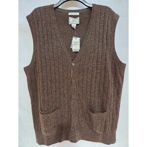 Jos. A Bank 1905 Sweater Vest XL Brown Marl Merino Wool Silk Blend Knit $129.50